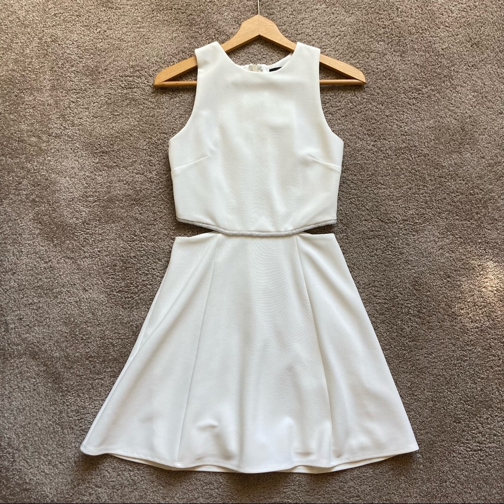 Topshop White Beaded Skater Dress
